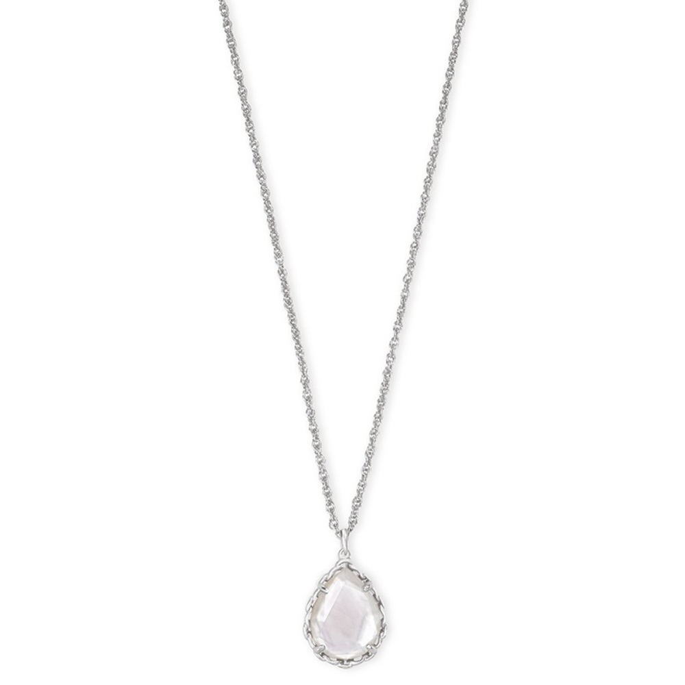 Silver Teardrop Pendant Necklace with Dainty Chain